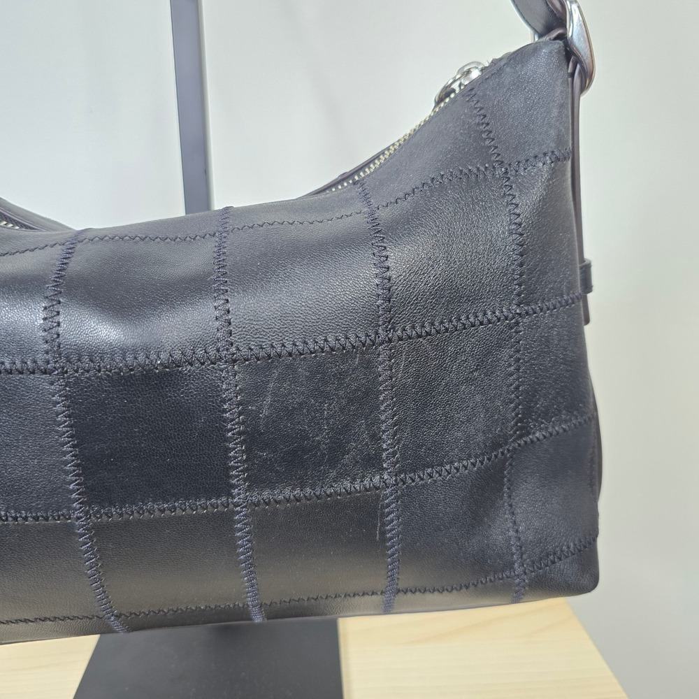 Coachtopia Alter Ego Slouchy Medium Patchwork Leather Shoulder Bag Black Flaw - Picture 3 of 13